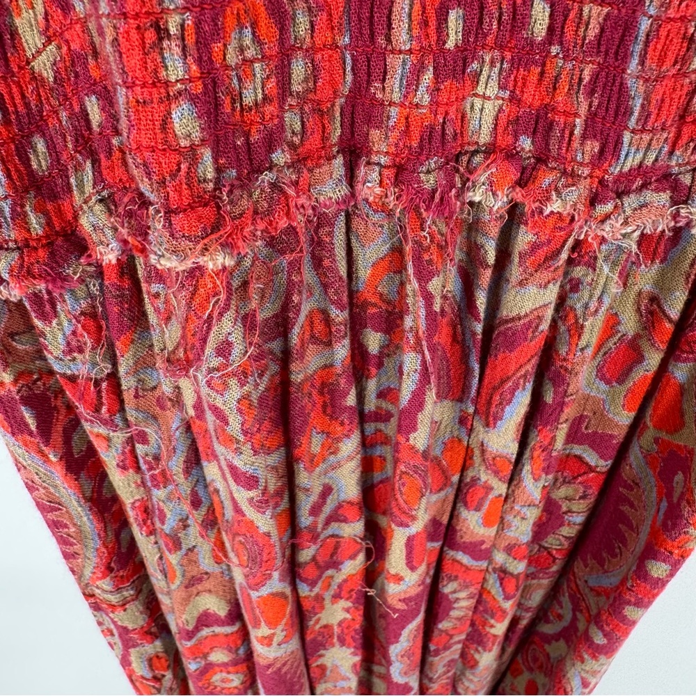 Free People Red Patterned Halter High-Low Dress - Picture 8 of 10